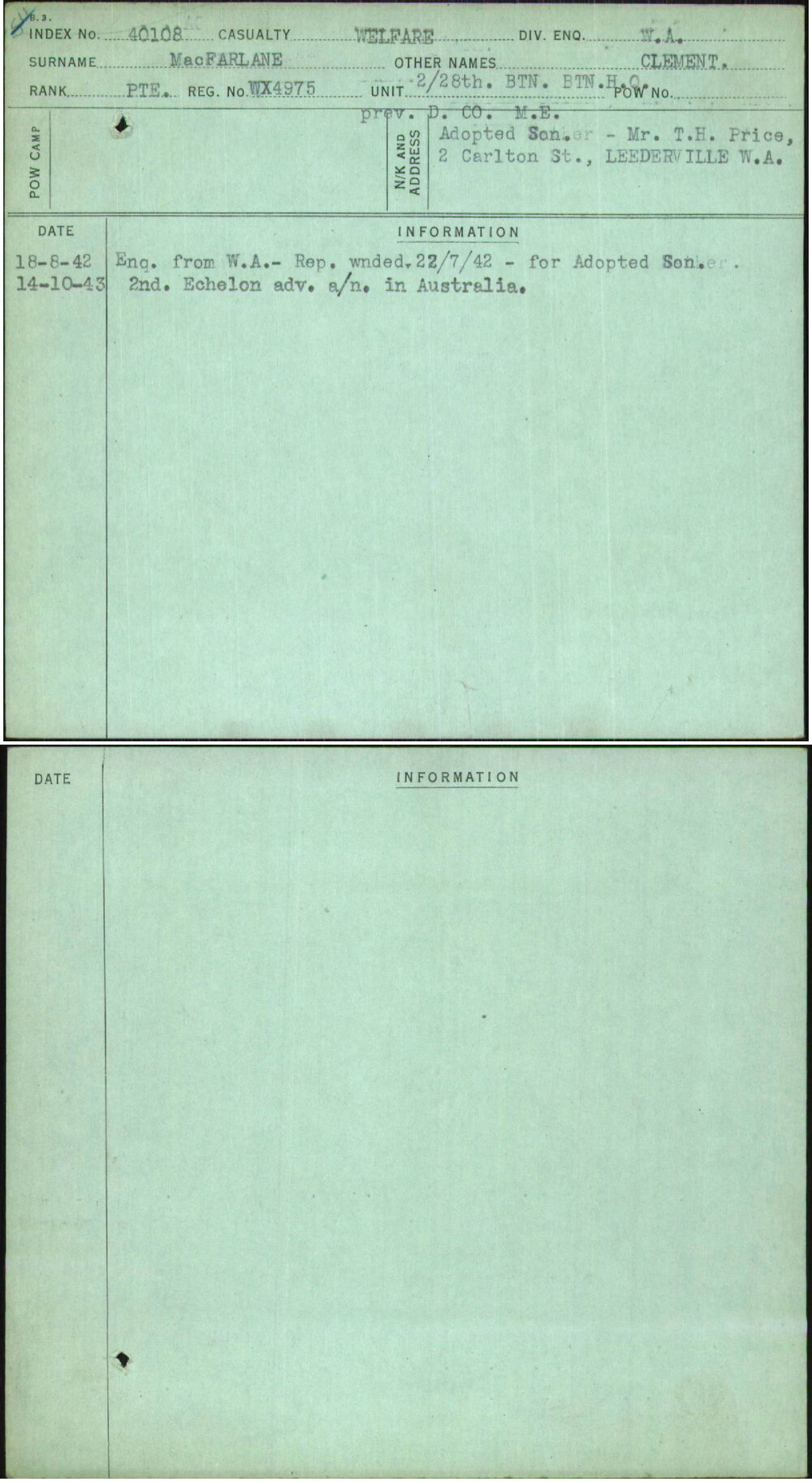Macfarlane, Clement, WX4975