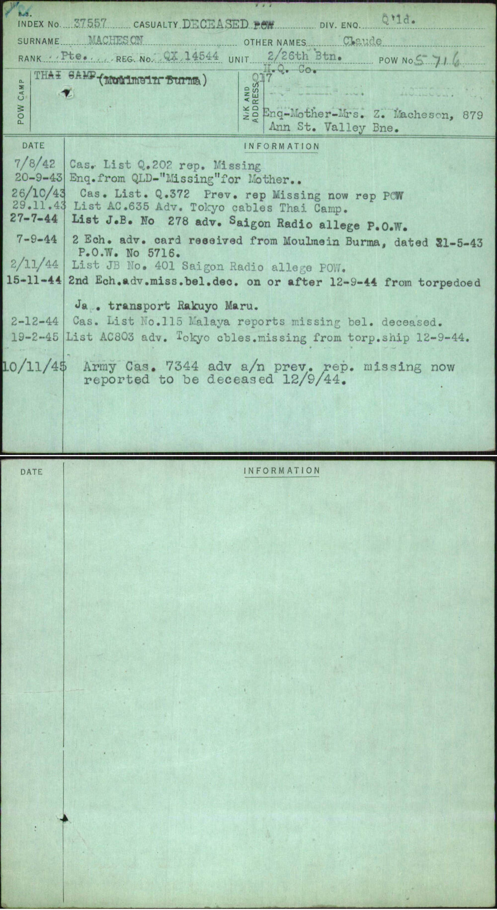 Macheson, Claude, QX14544