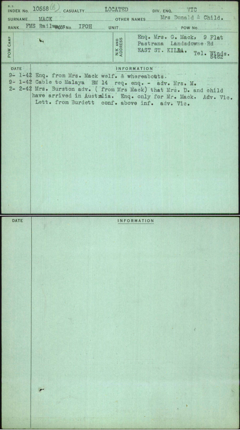 Mack, Mrs Donald &amp; Child, Ipoh