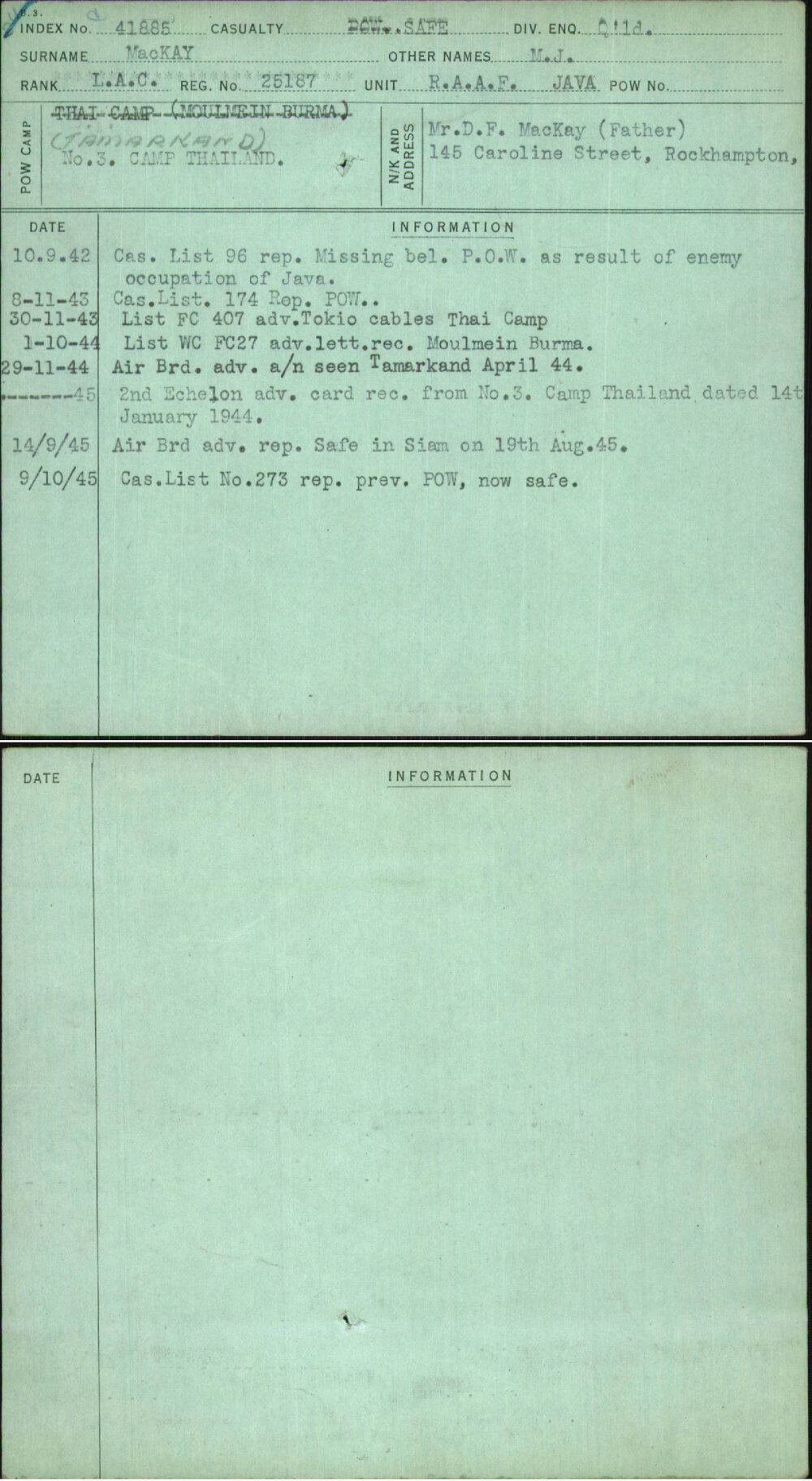 Mackay, M J, 25187
