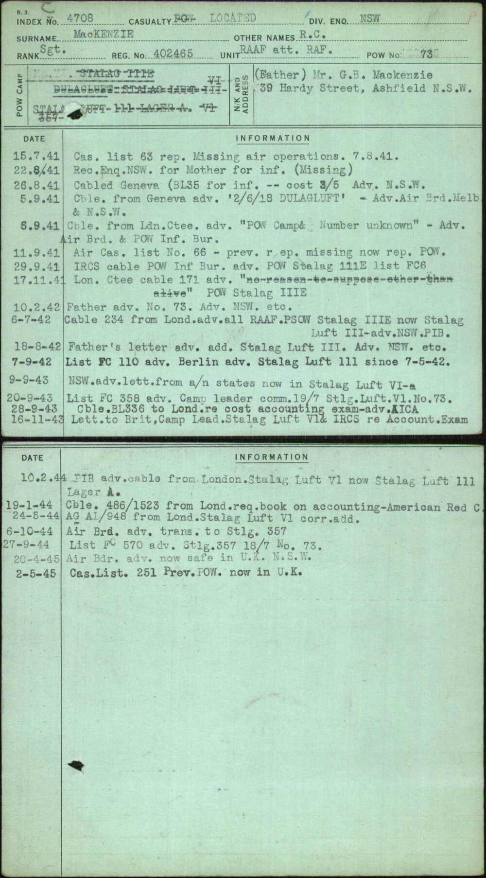Mackenzie, R C, 402465
