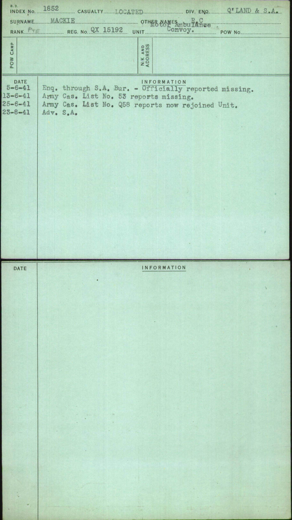 Mackie, R C, QX15192