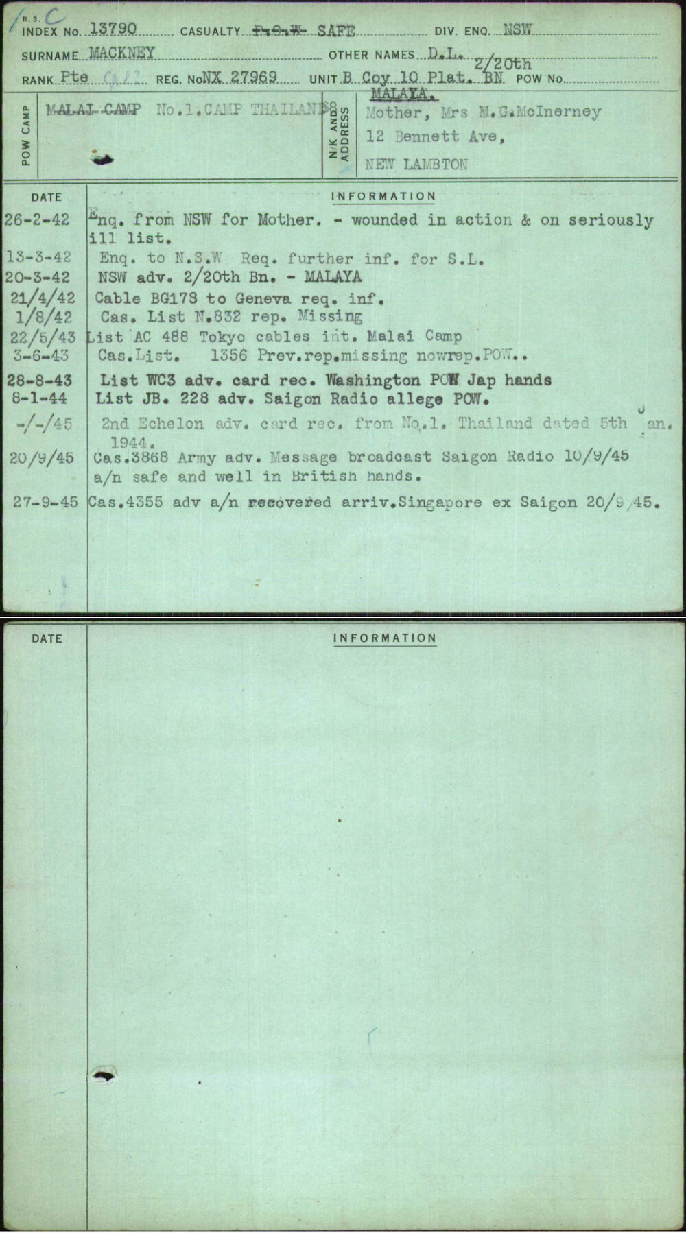 Mackney, D L, NX27969