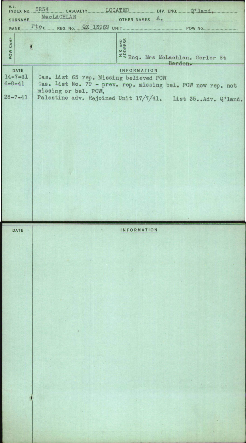 Maclachlan, A, QX13969