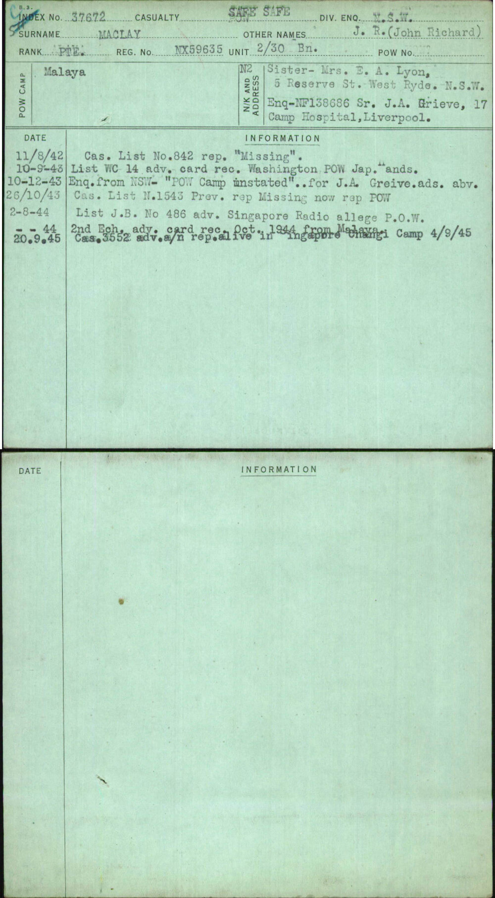 Maclay, J R (John Richard), NX59635