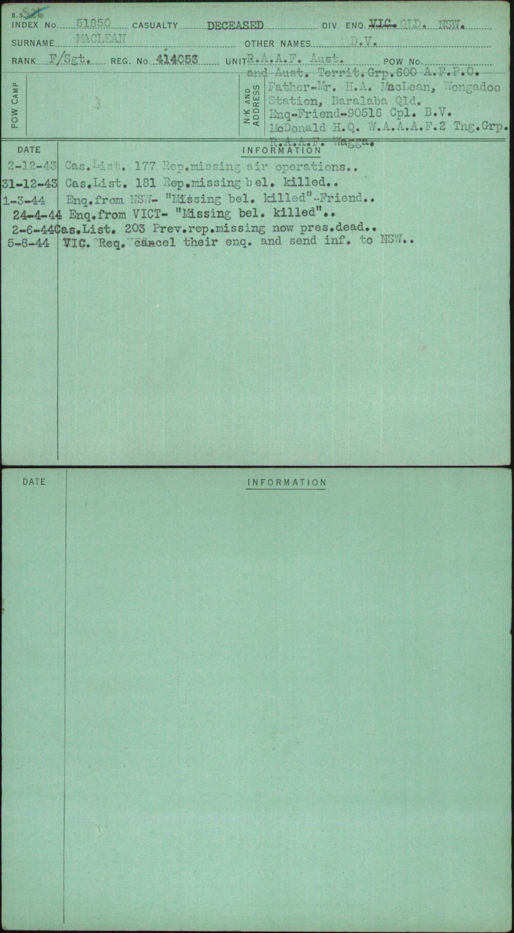 Maclean, D V, 414053