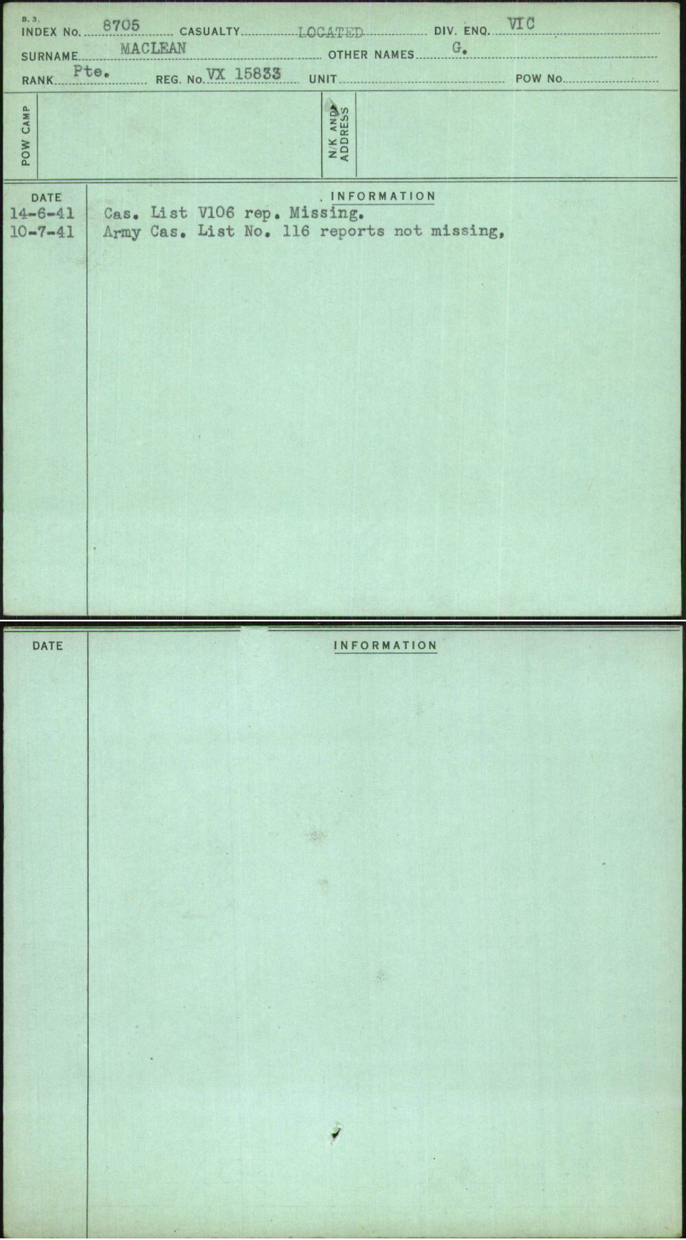 Maclean, G, VX15833