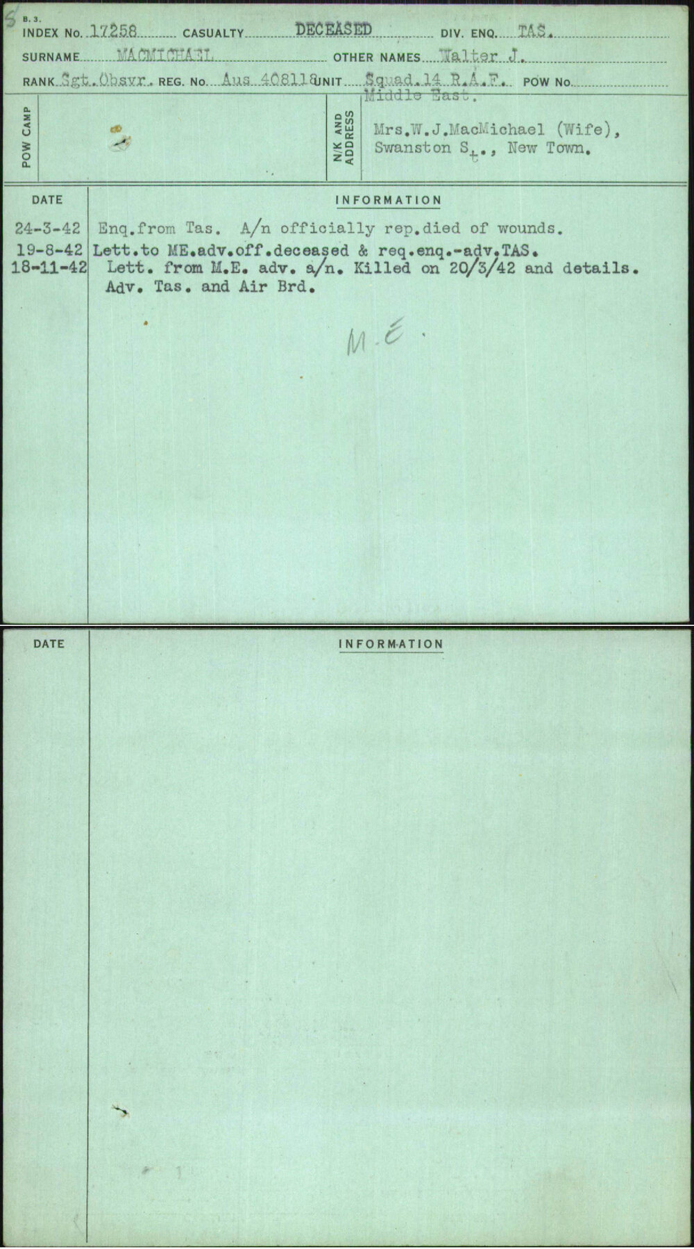 Macmichael, Walter J, Aus408118