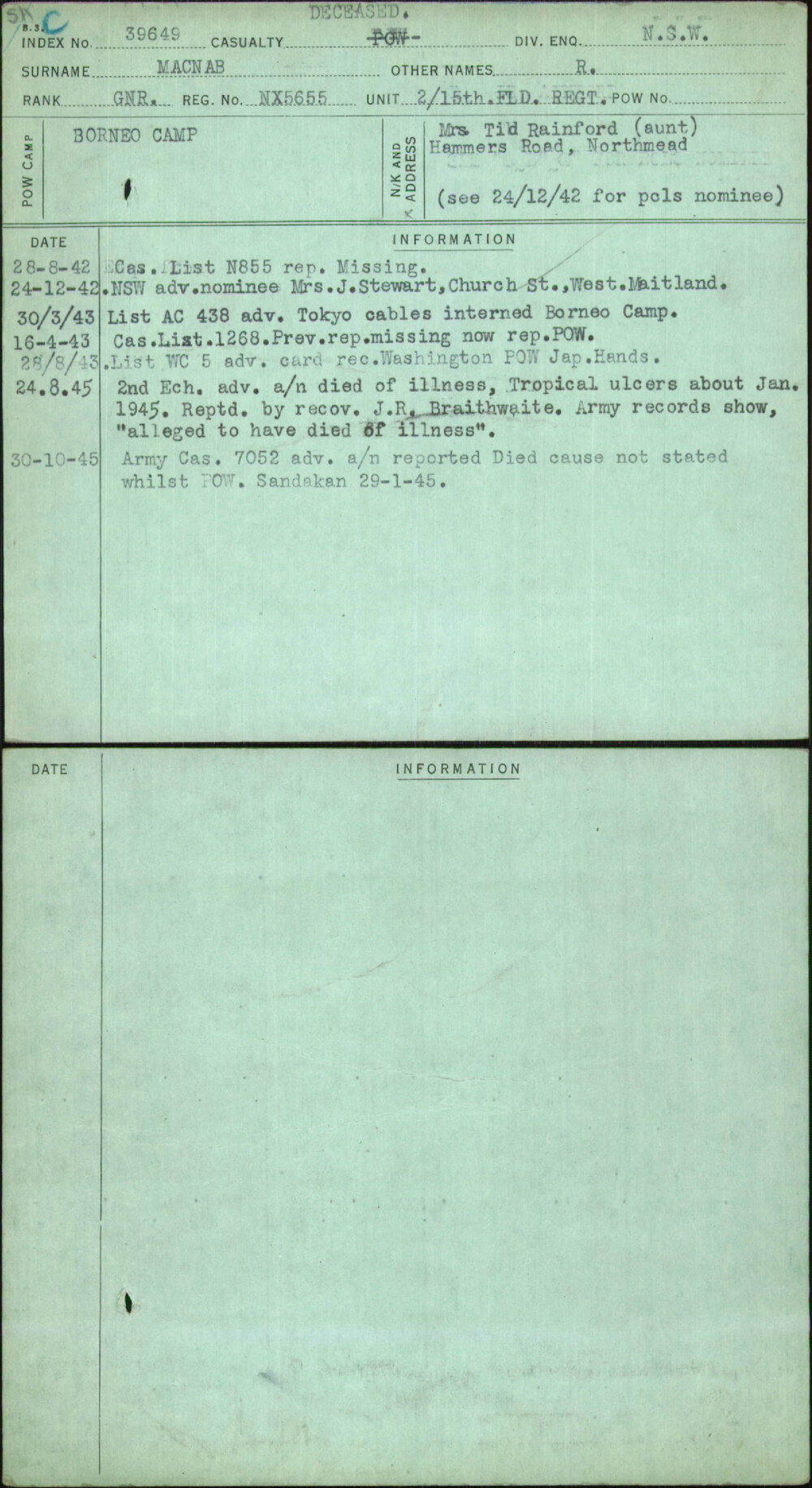Macnab, R, NX5655