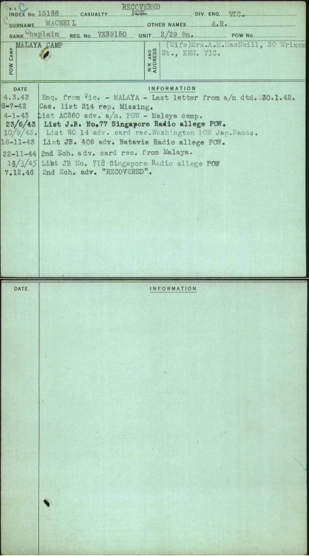 Macneil, A R, VX39150