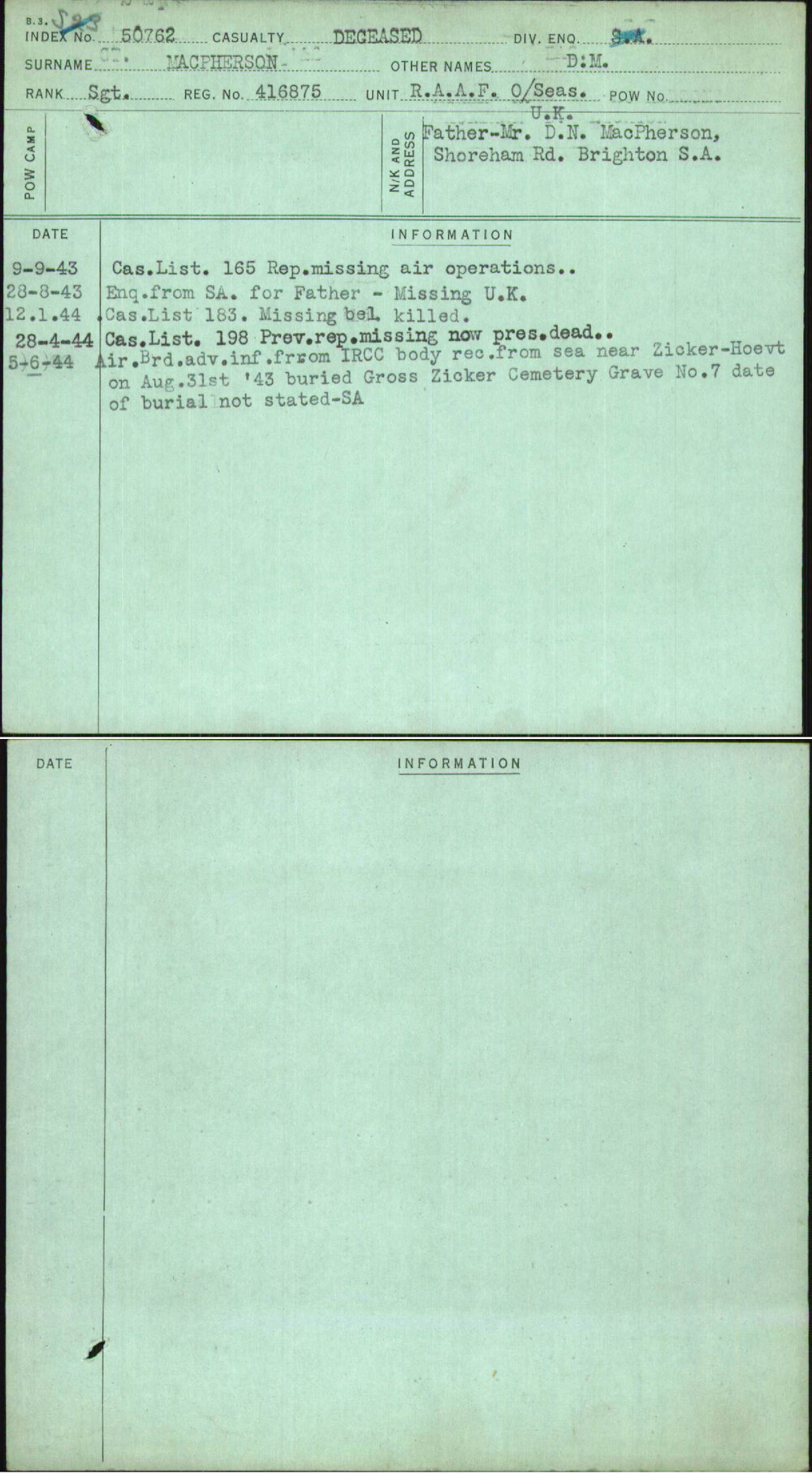 Macpherson, D M, 416875