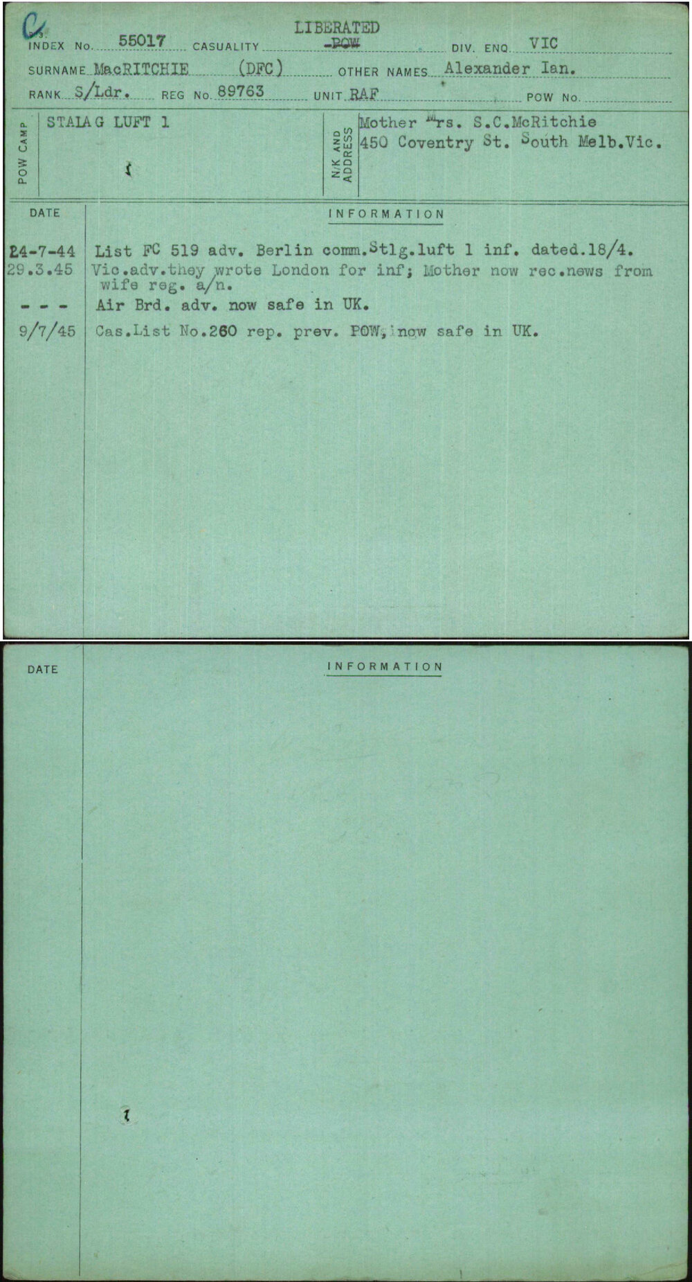 Macritchie (Dfc), Alexander Ian, 89763