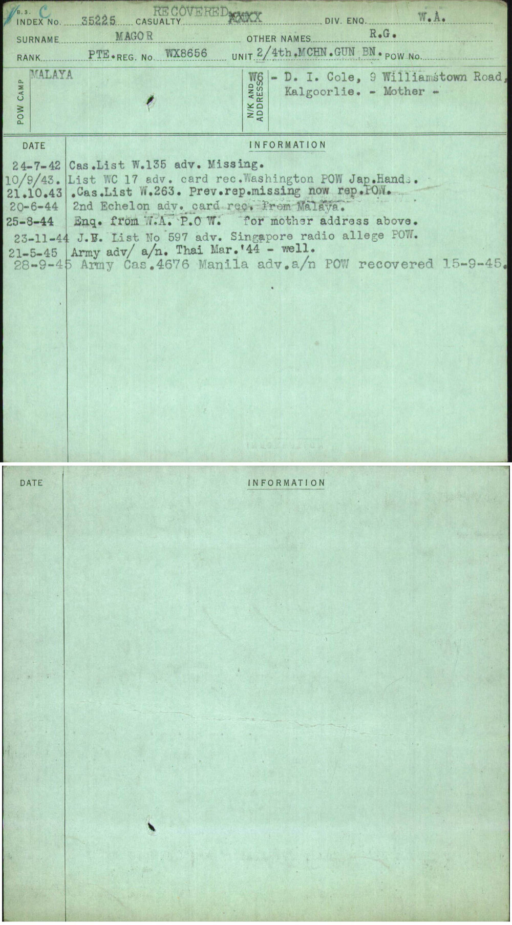 Magor, R G, WX8656