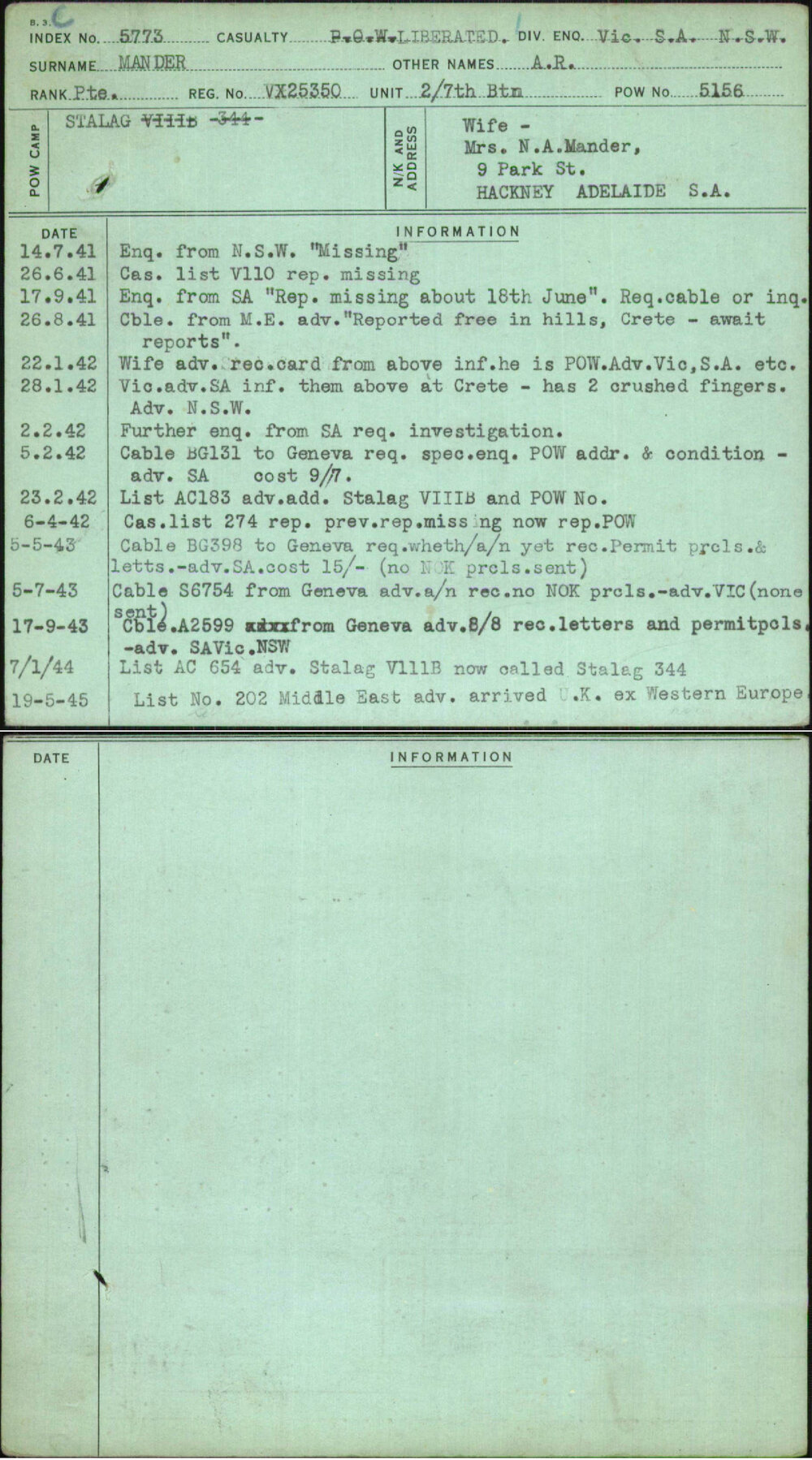 Mander, A R, VX25350