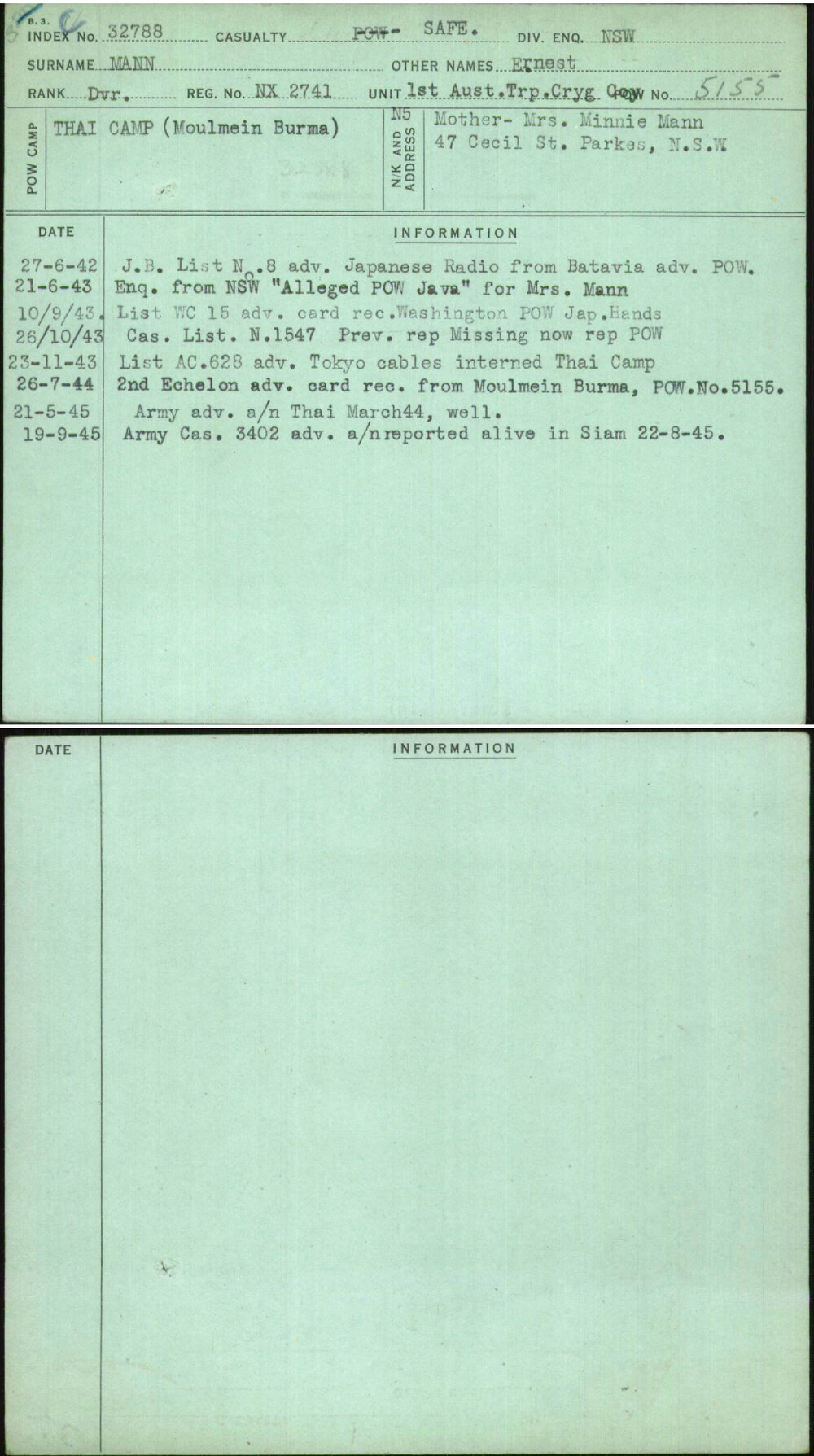 Mann, Ernest, NX2741