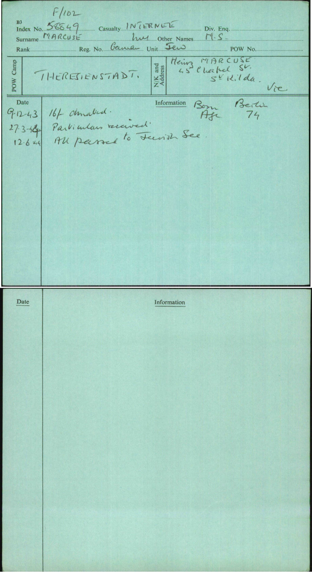 Marcuse, M S, German