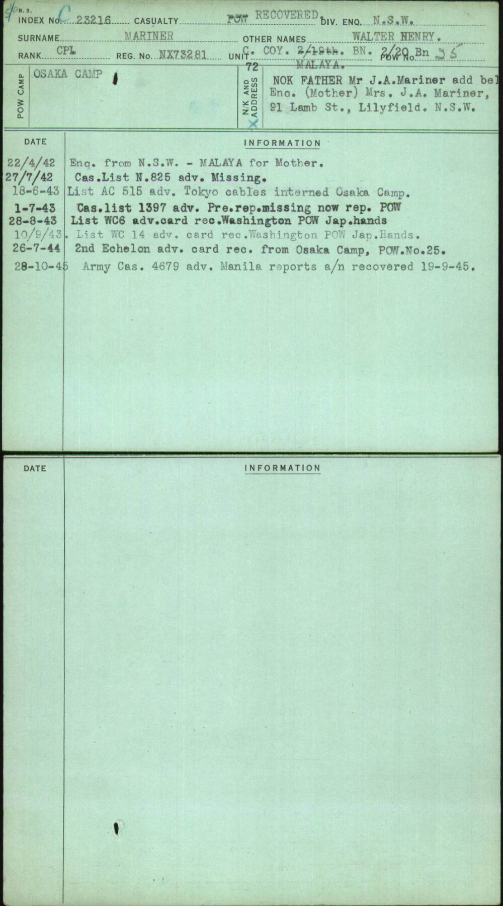 Mariner, Walter Henry, NX73281