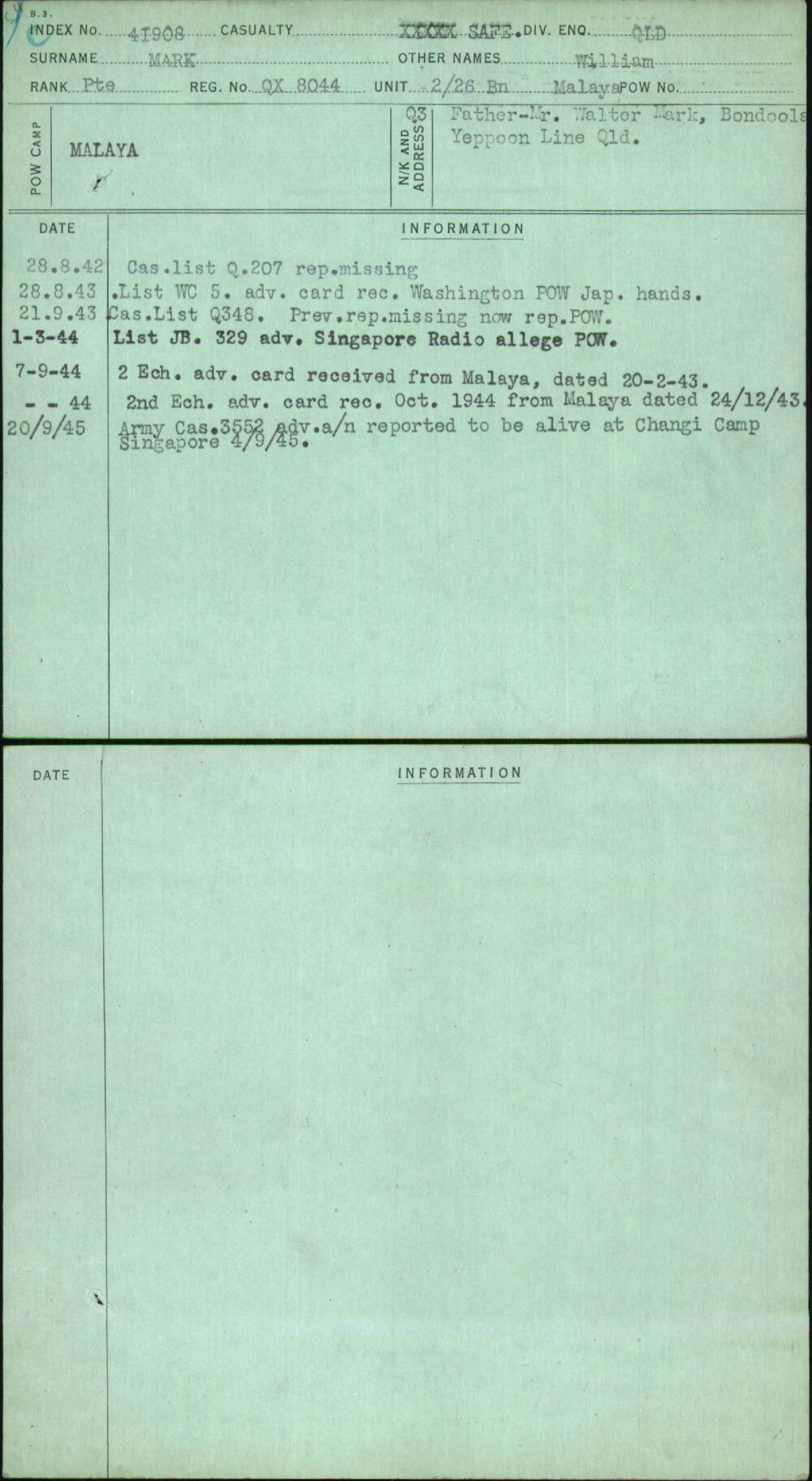 Mark, William, QX8044