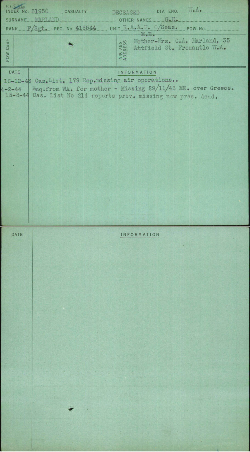 Marland, G D, 415544