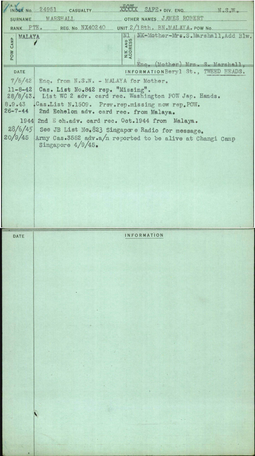 Marshall, James Robert, NX40240