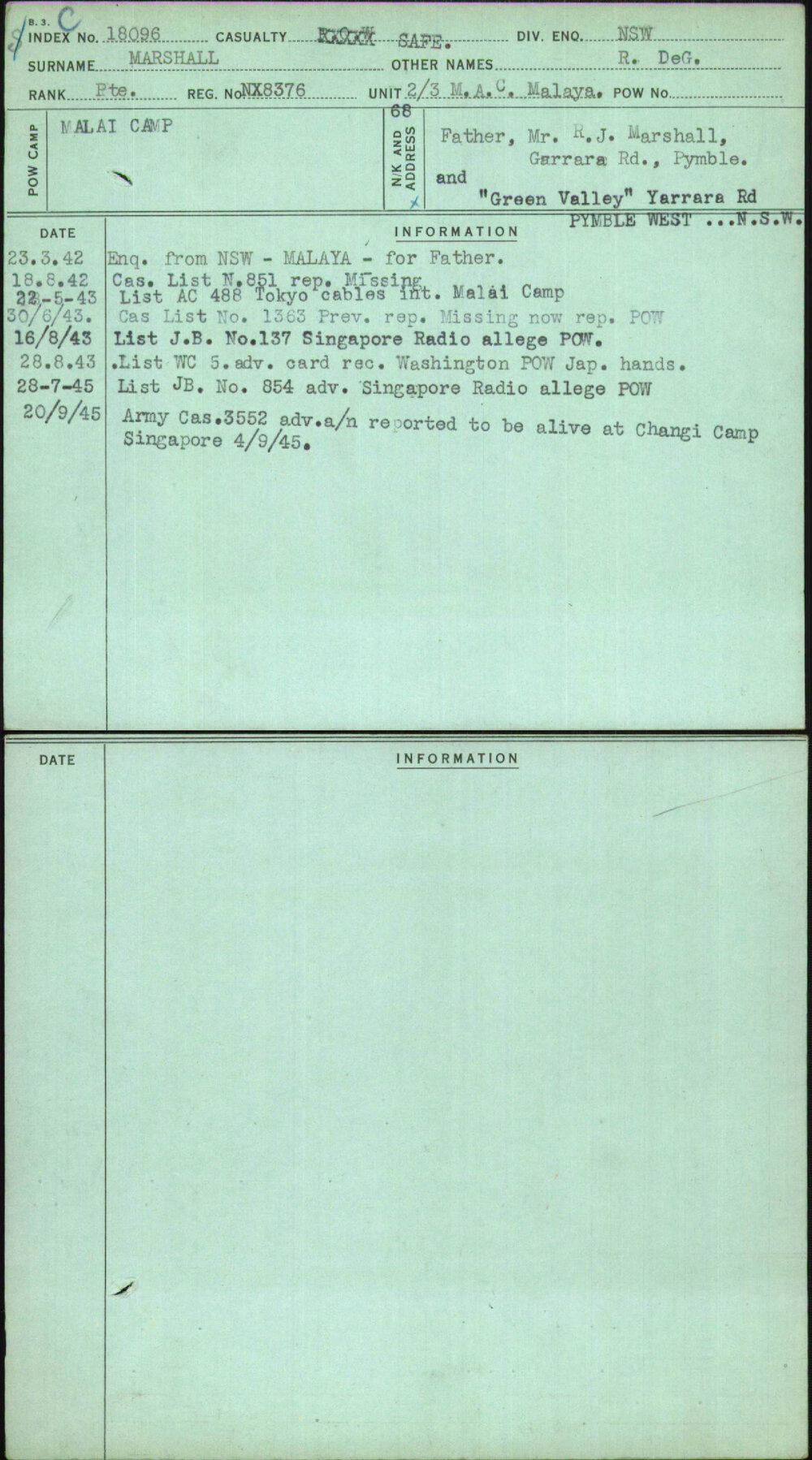 Marshall, R Deg, NX8376