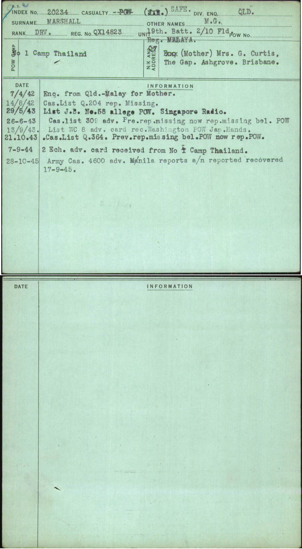 Marshall, M G, QX14823