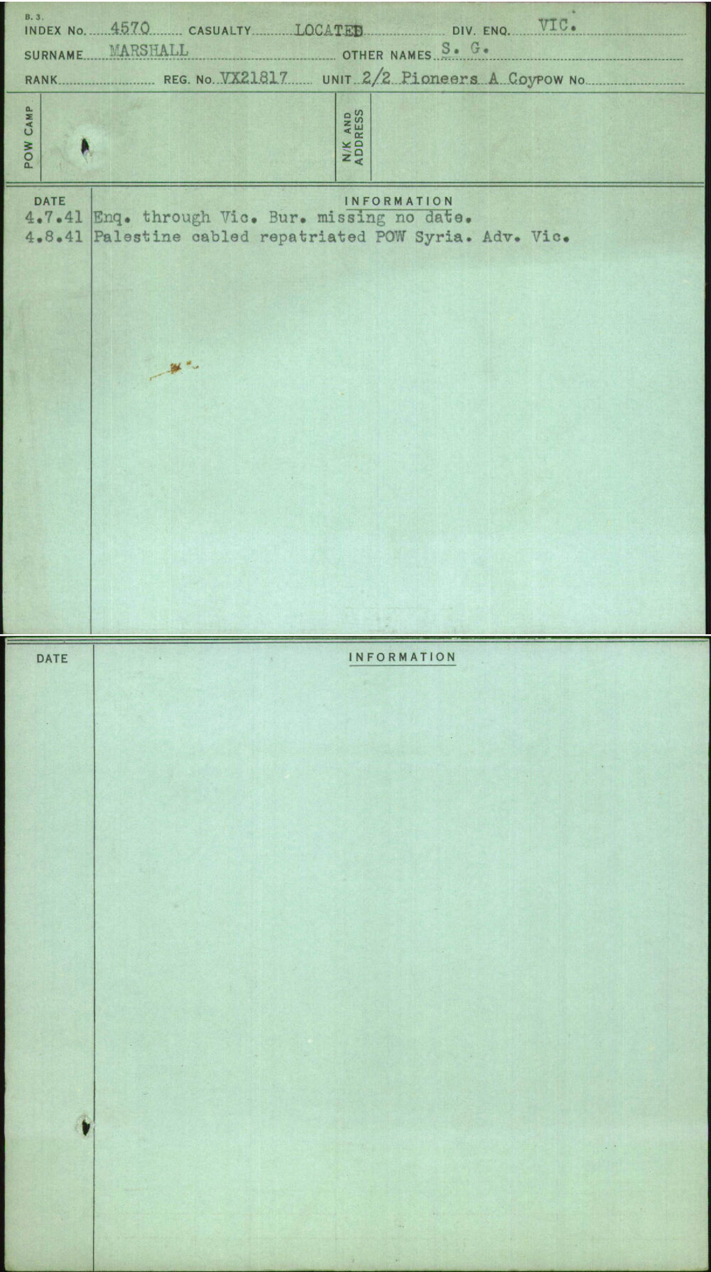 Marshall, S G, VX21817
