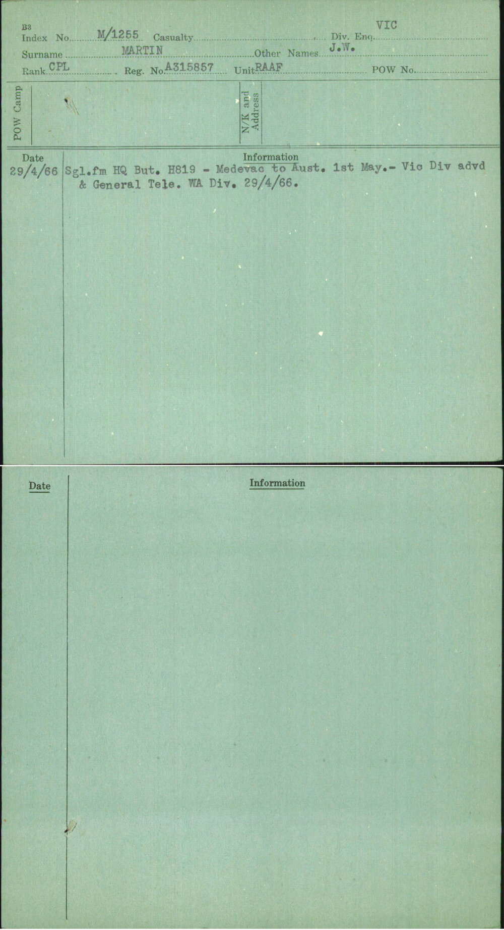 Martin, J W, A315857