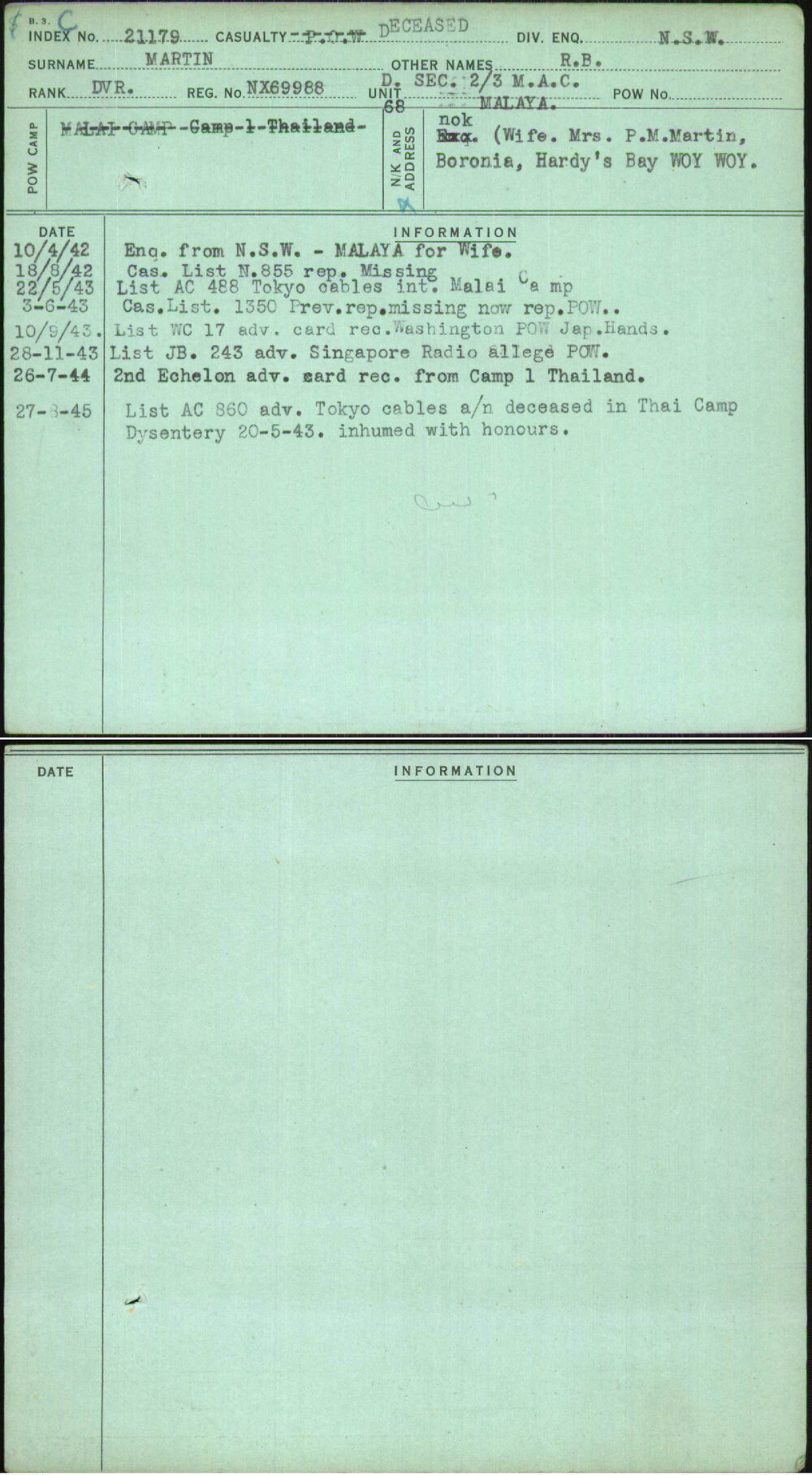 Martin, R B, NX69988