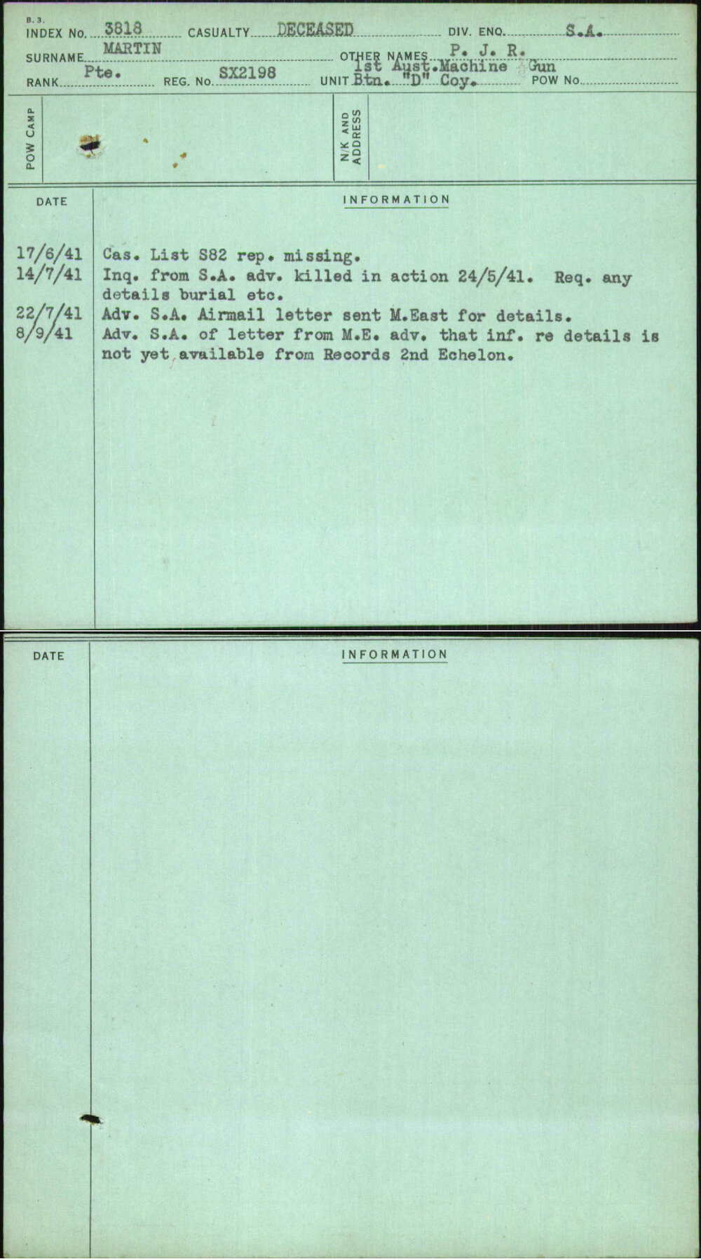 Martin, P J R, SX2198