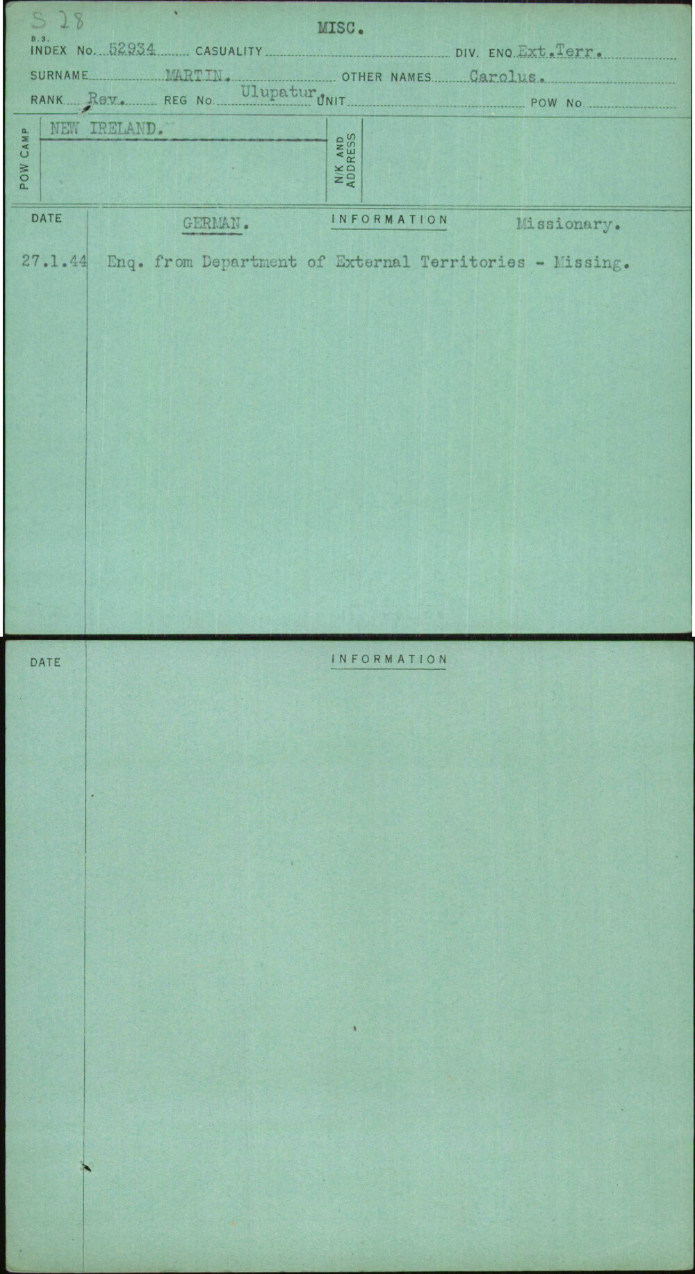 Martin, Carolus, Ulupatur