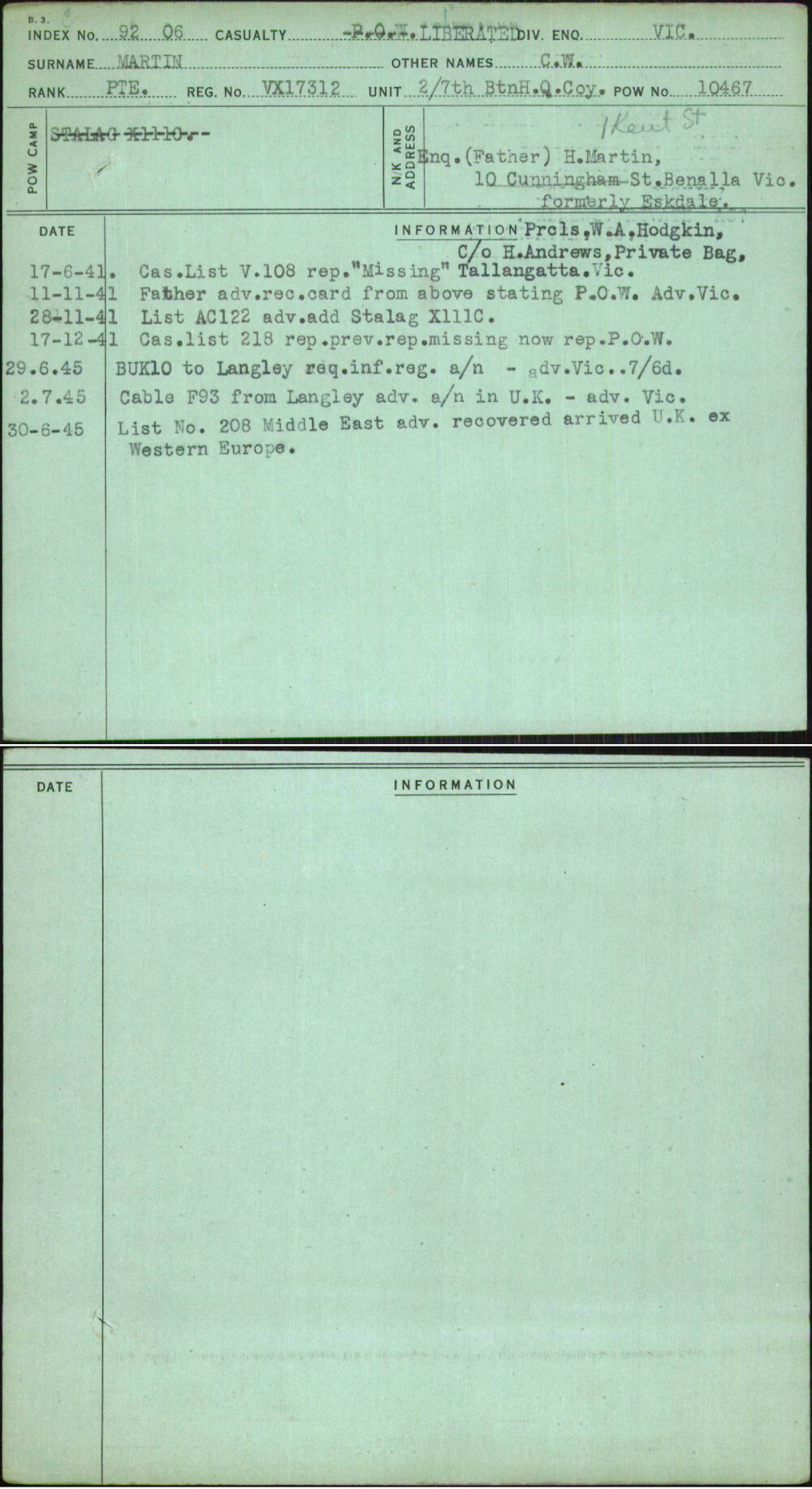 Martin, C W, VX17312