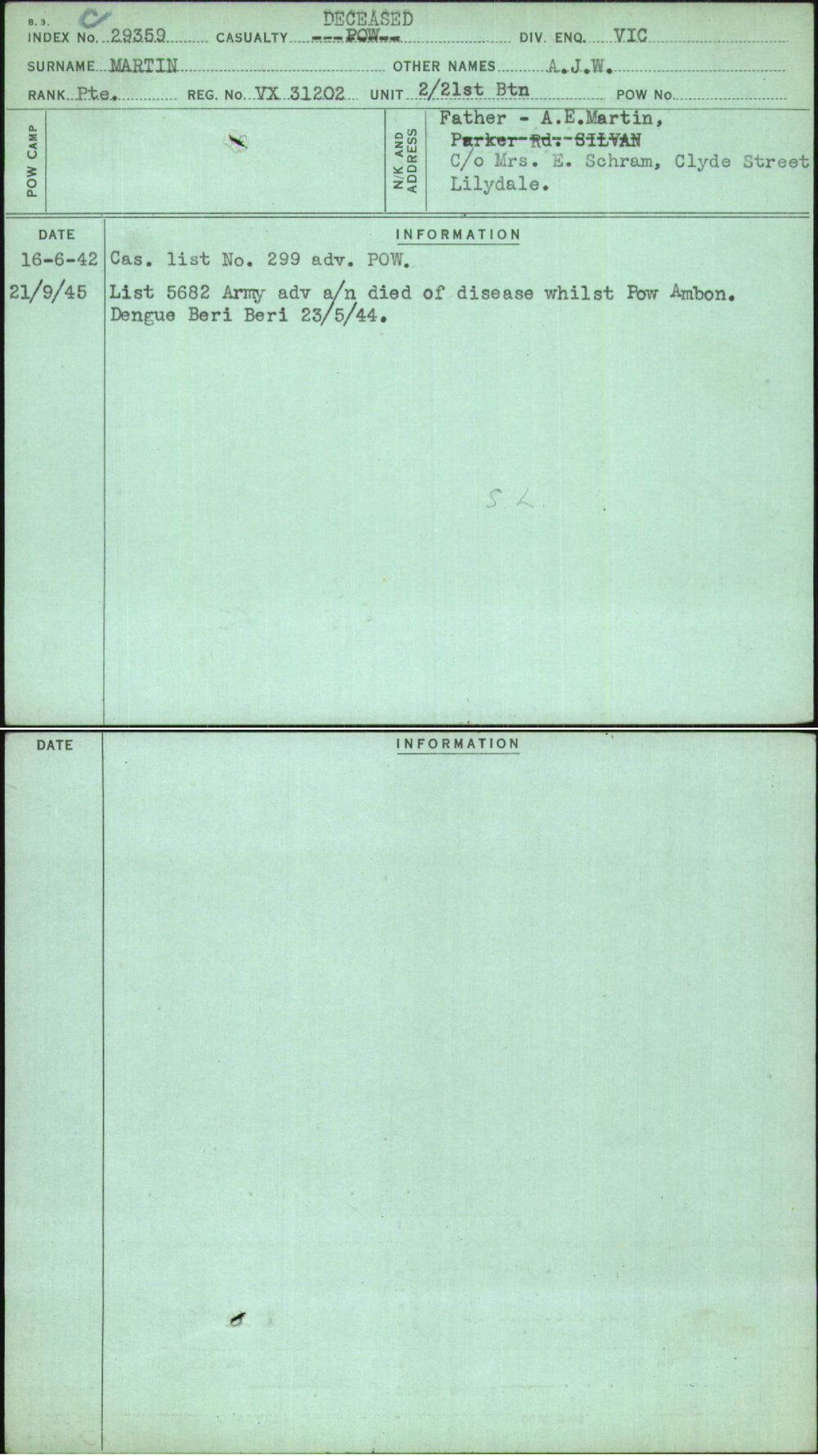 Martin, A J W, VX31202