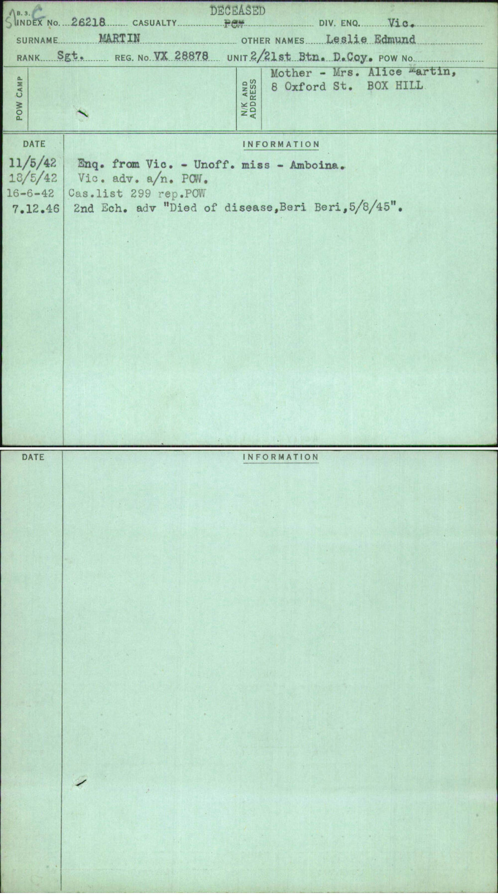 Martin, Leslie Edmund, VX28878