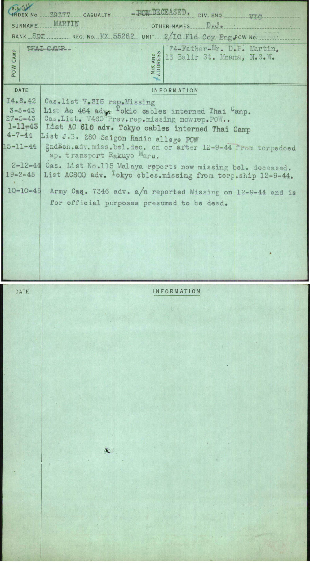 Martin, D J, VX55262