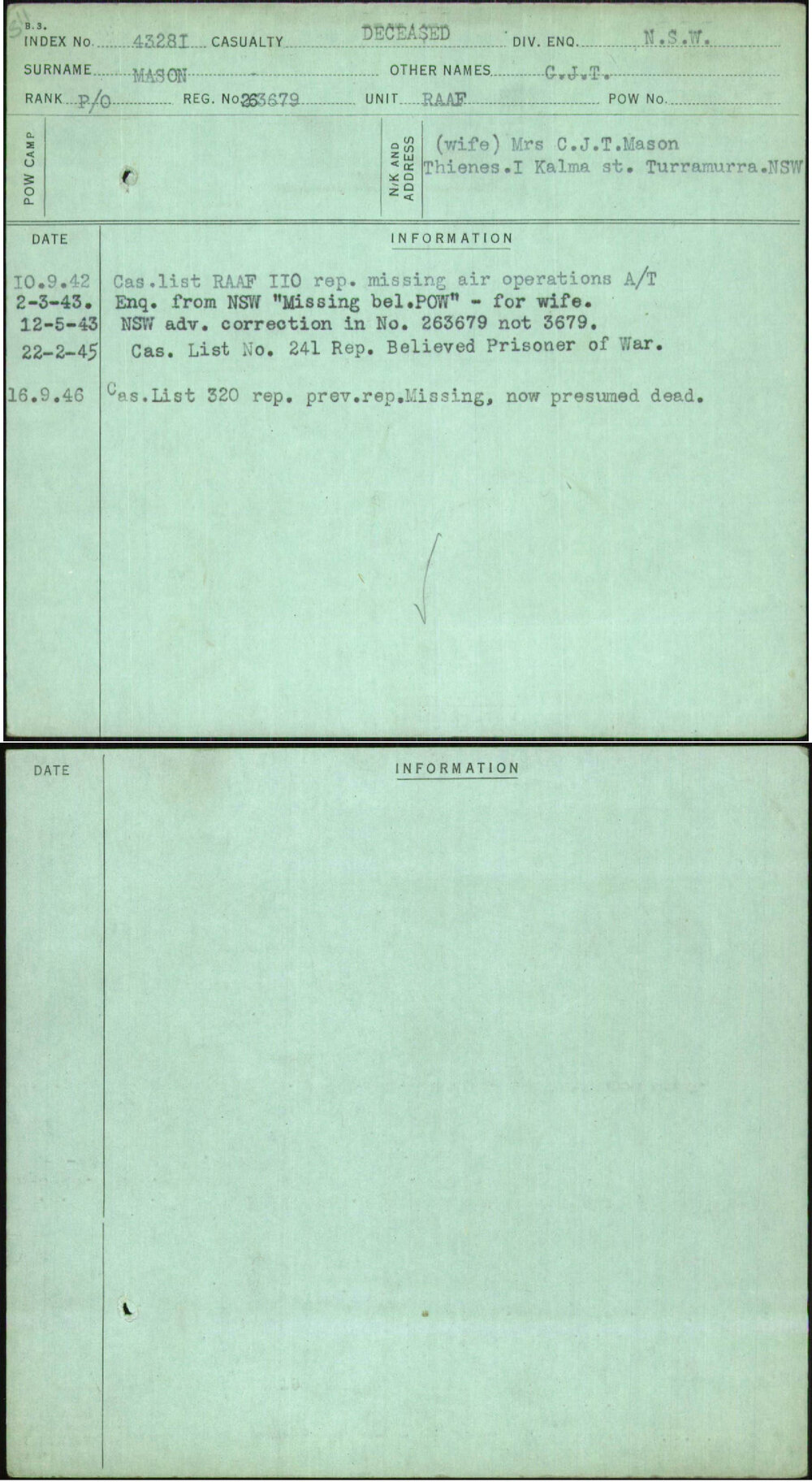 Mason, G J T, 263679