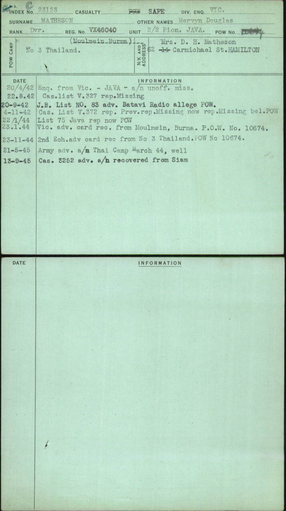 Matheson, Mervyn Douglas, VX46040