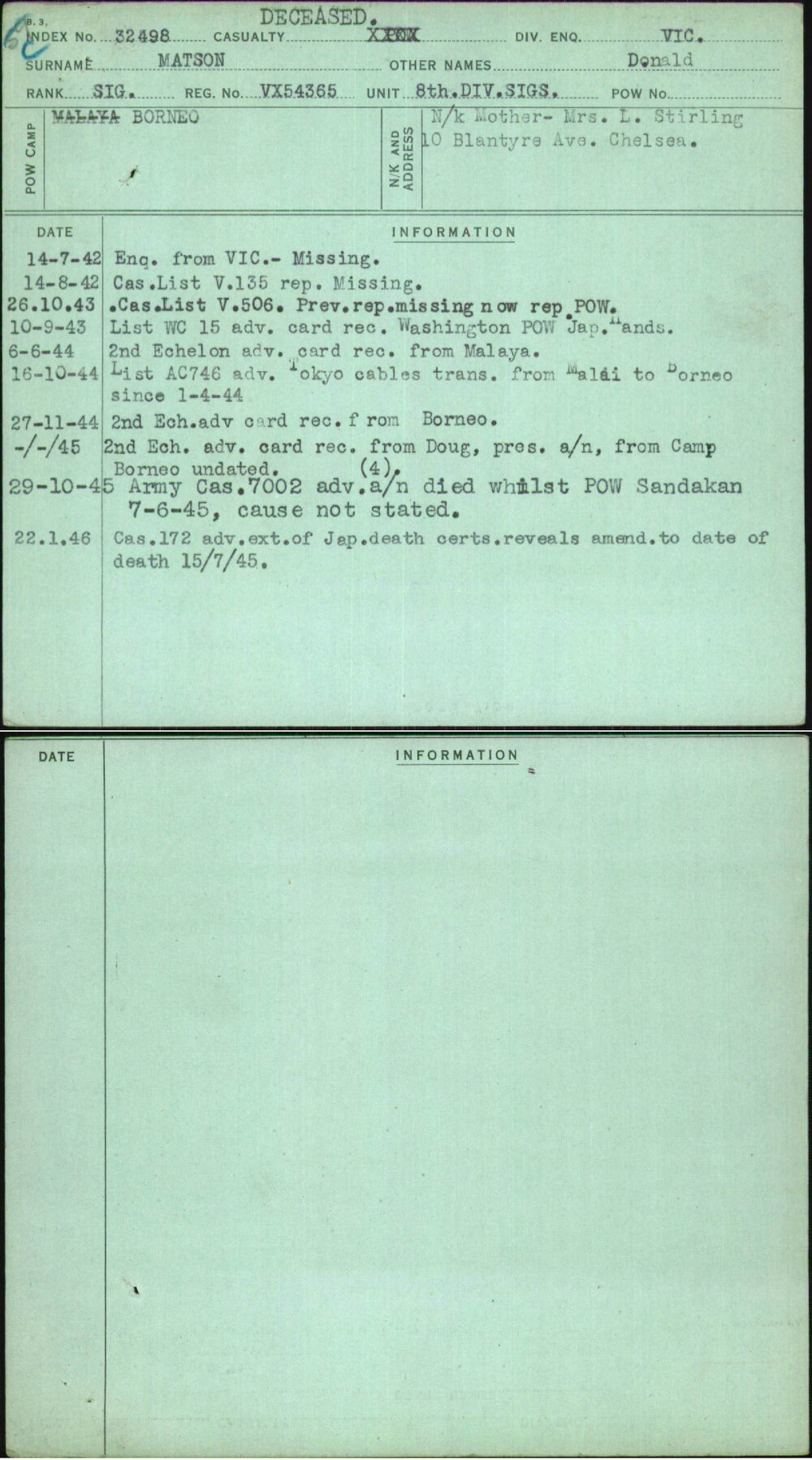 Matson, Donald, VX54365