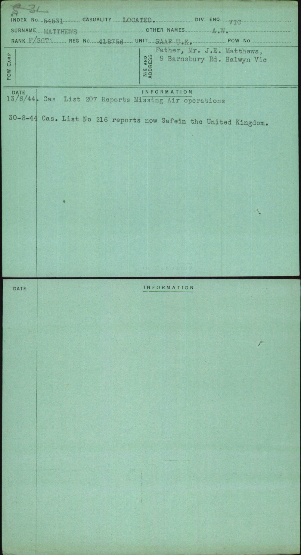Matthews, A W, 418756