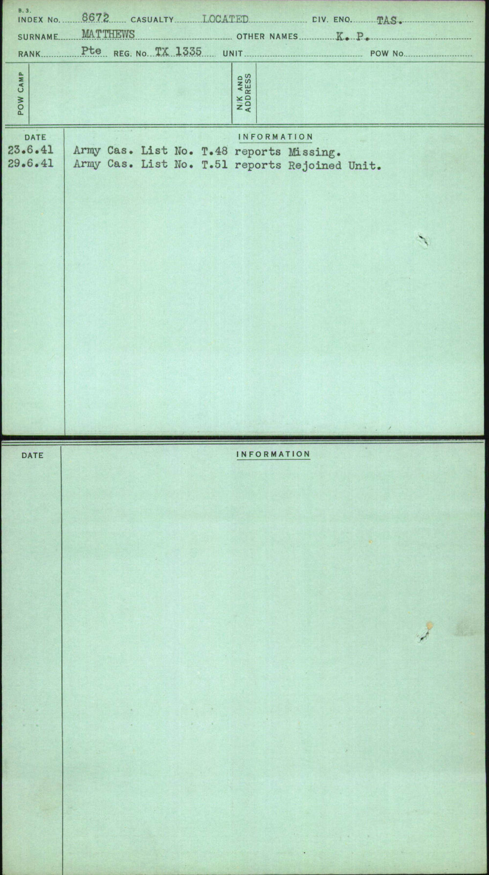 Matthews, K P, TX1335