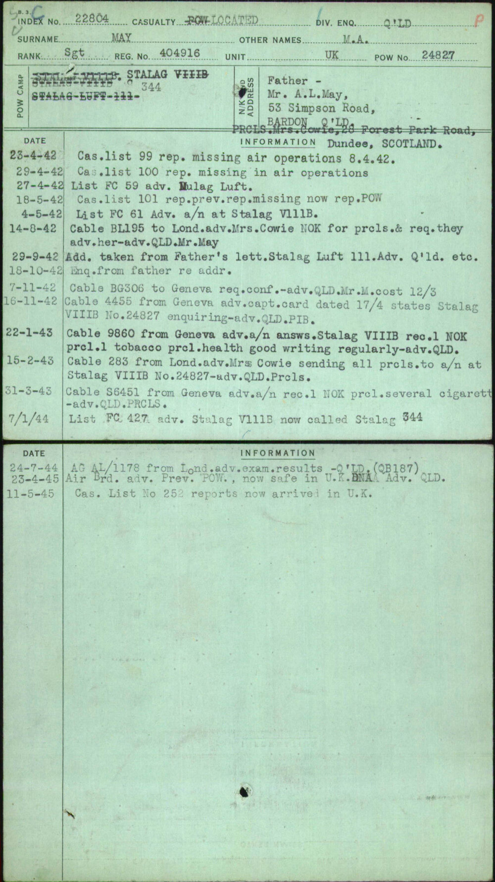 May, M A, 404916