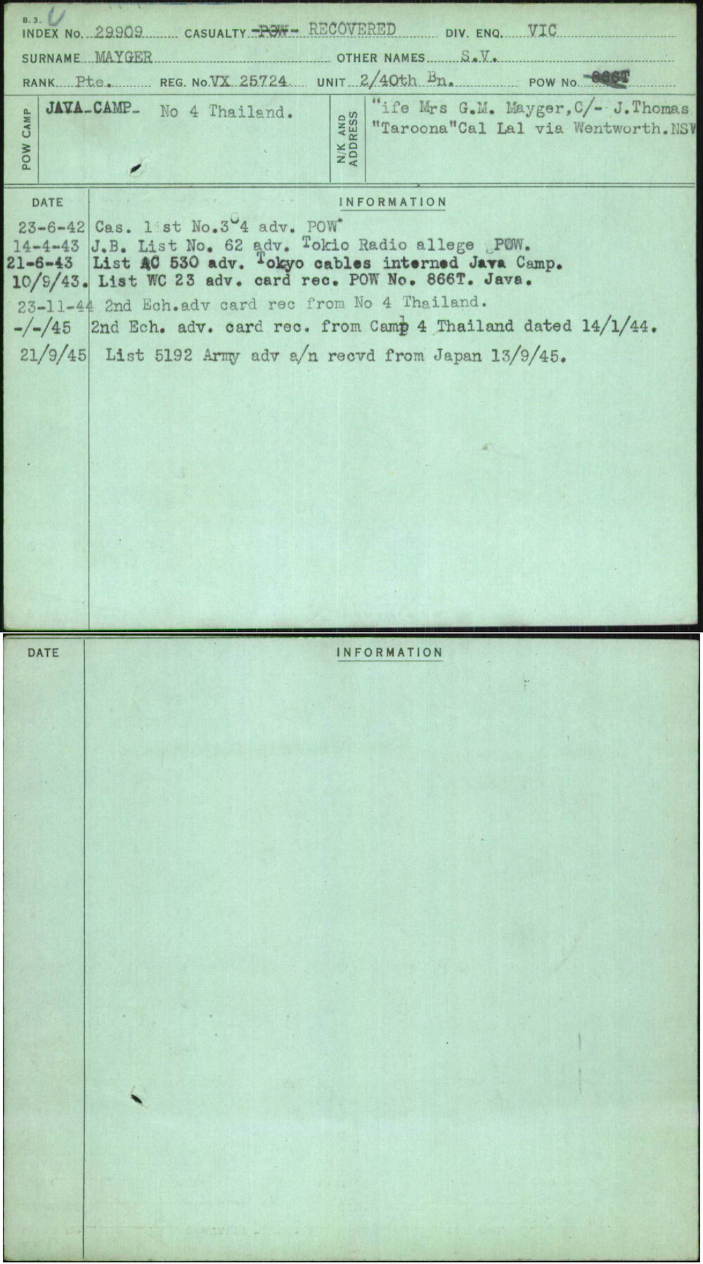 Mayger, S V, VX25724