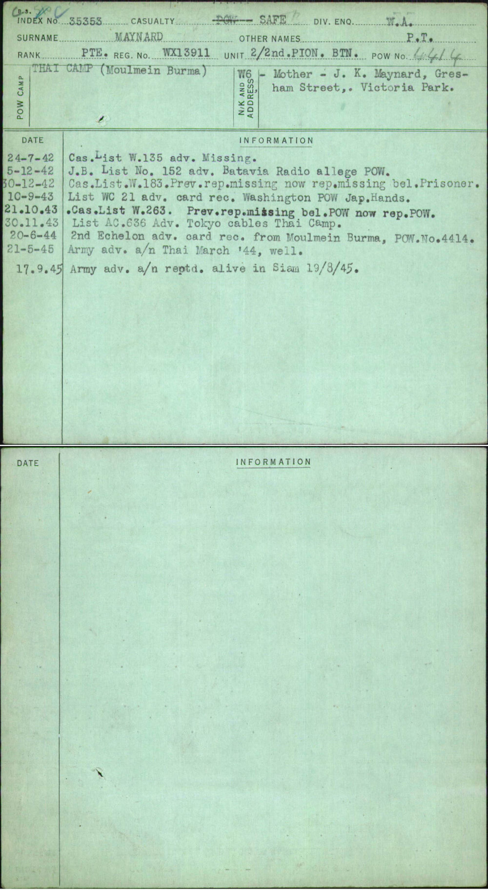 Maynard, P T, WX13911