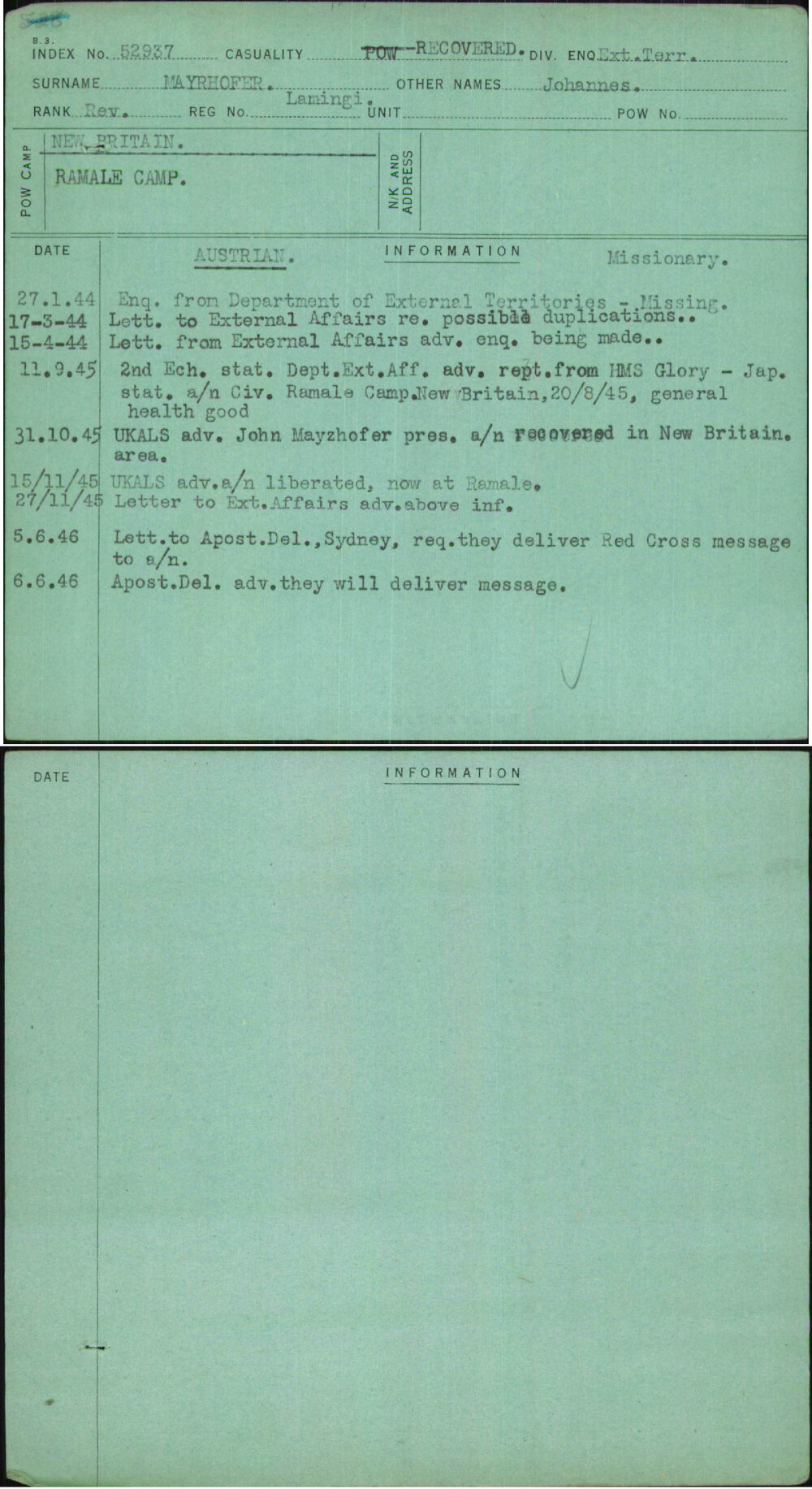 Mayrhofer, Johannes, Lamingi