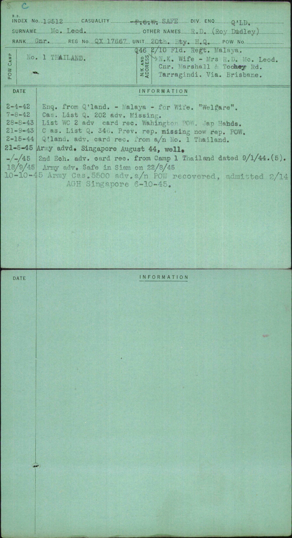 Mc Leod, R D (Roy Dudley), QX17667