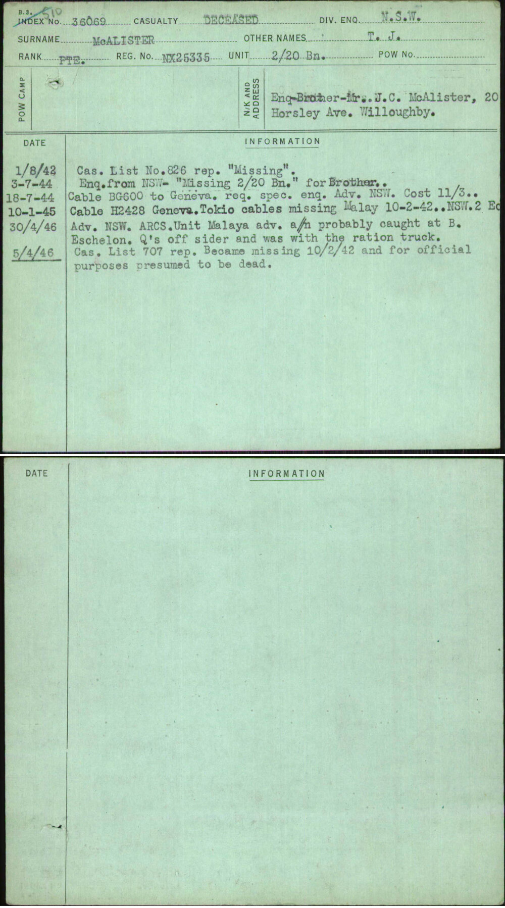 Mcalister, T J, NX25335