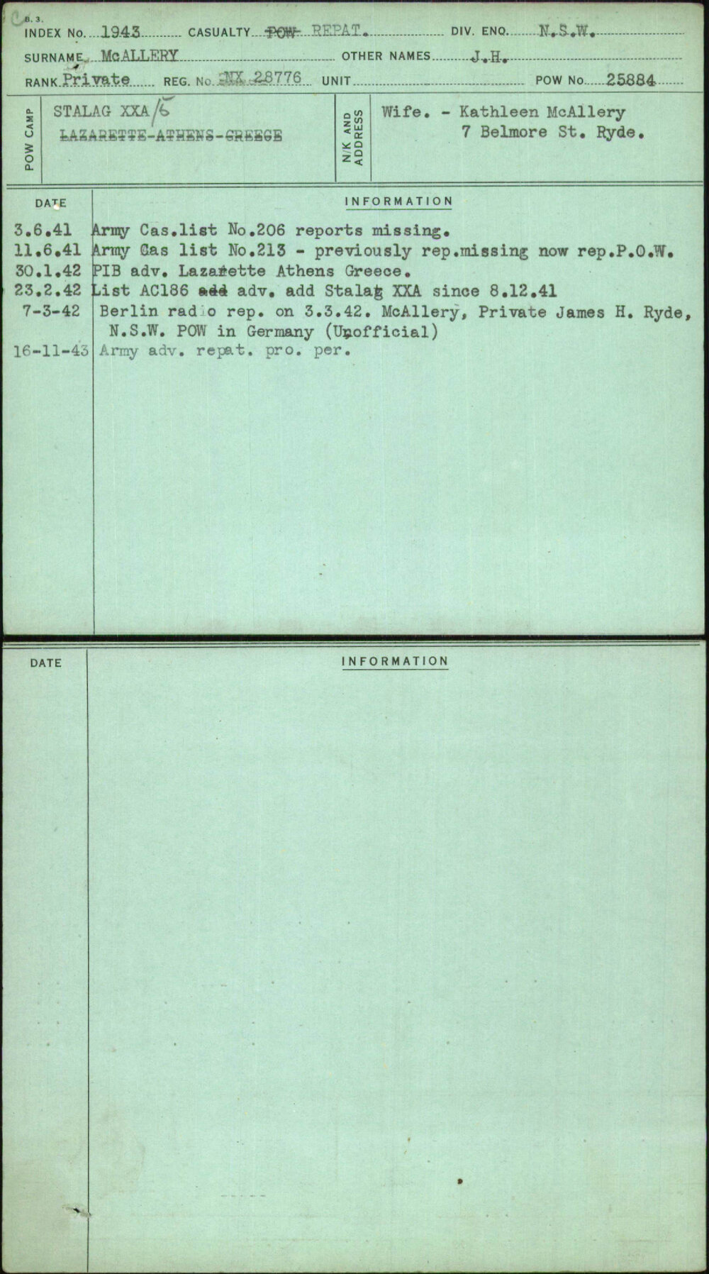 Mcallery, J H, NX28776