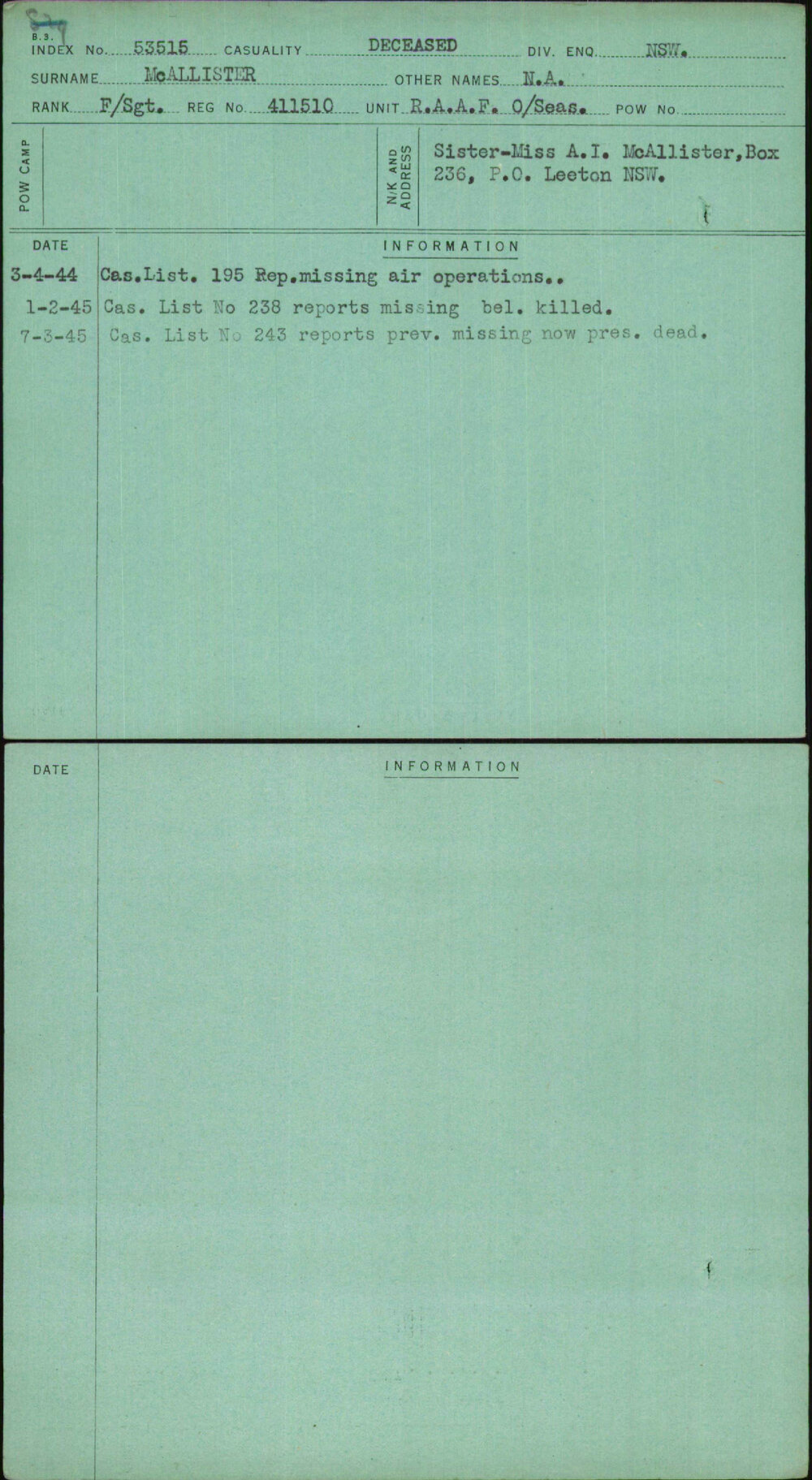 Mcallister, N A, 411510