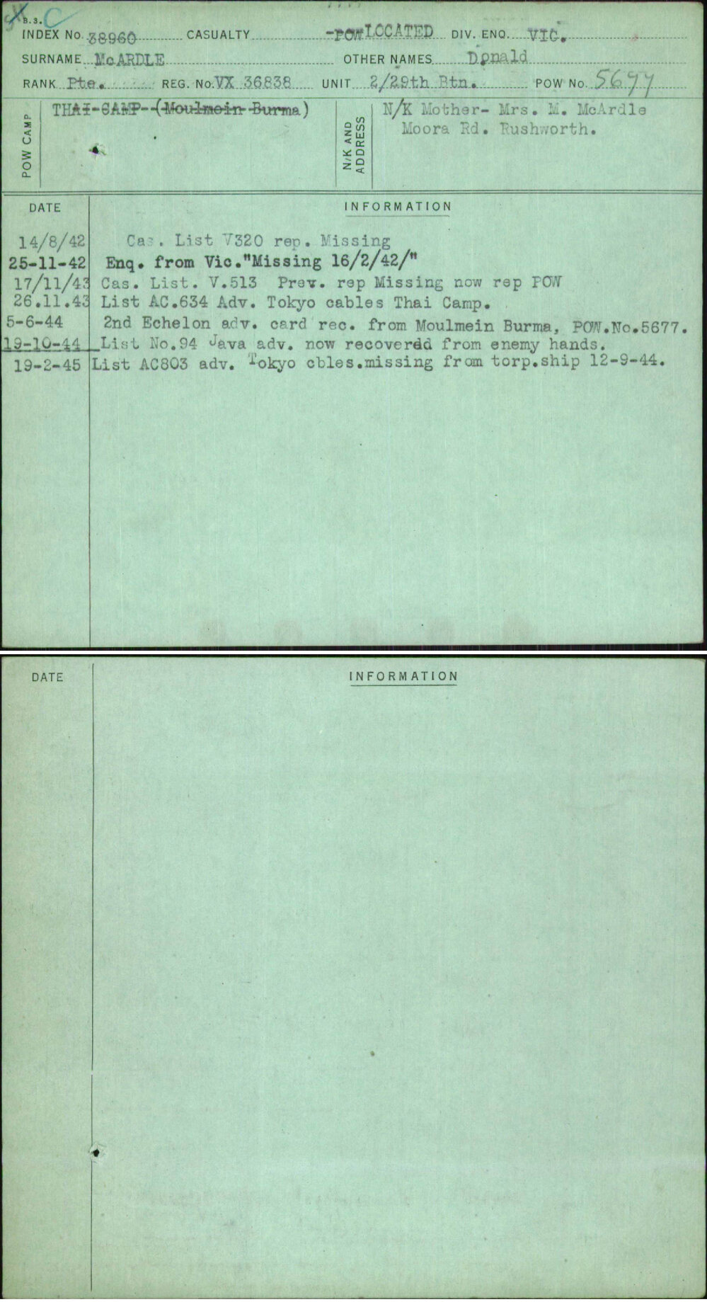 Mcardle, Donald, VX36838