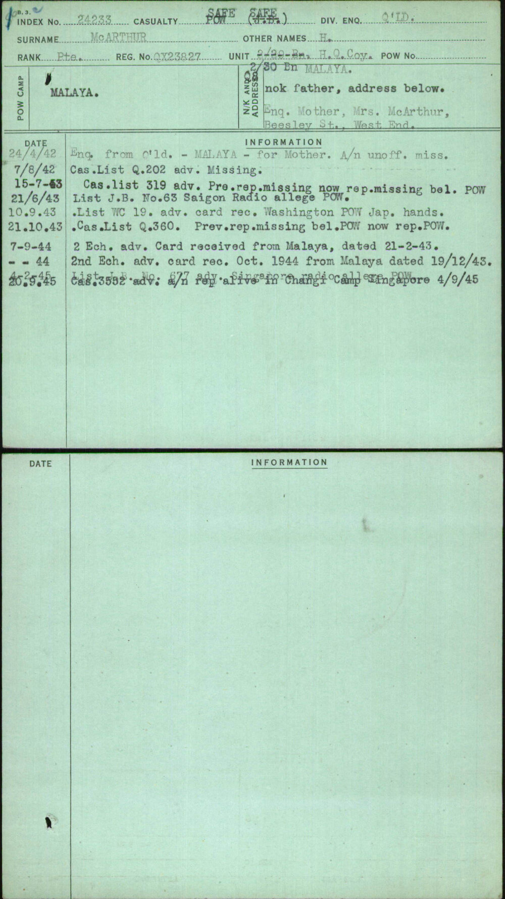 Mcarthur, H, QX23827